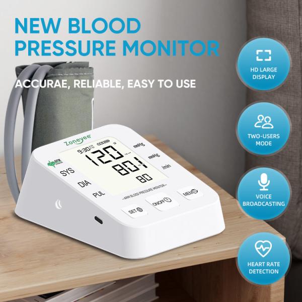 FDA CE Medical Certified Digital LCD Aneroid Sphygmomanometer Upper Arm BP Monitor Big Cuff Blood Pressure Monitor