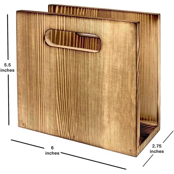 Customizable Rustic Napkin Holder for Farmhouse Decoration Printing Silk-screen/Burned