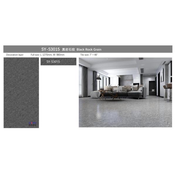 Водоустойчивый настил винила гранита черноты щелчка для гостиницы Greenpy SY-S3015