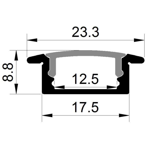 Energy Saving LED Strip Light Aluminum Channel Profile Anti UV Max 3M Length