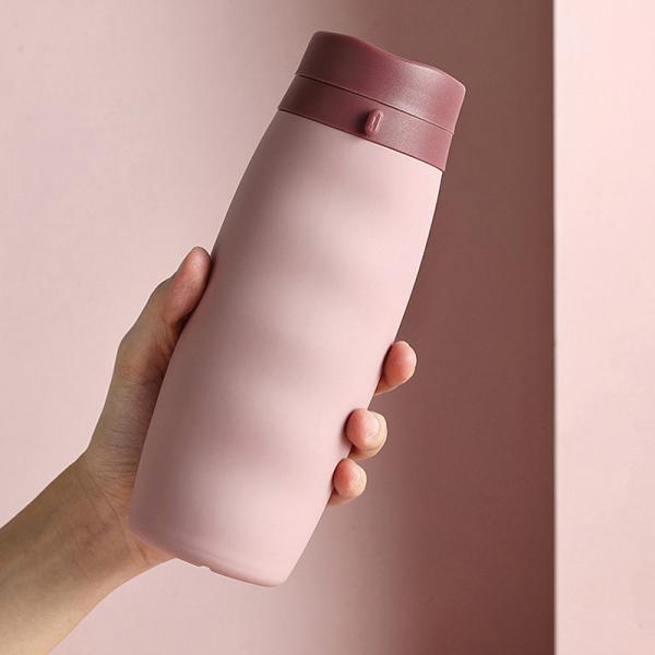 135g 600ml Silicone Roll Up Water Bottle For Unisex