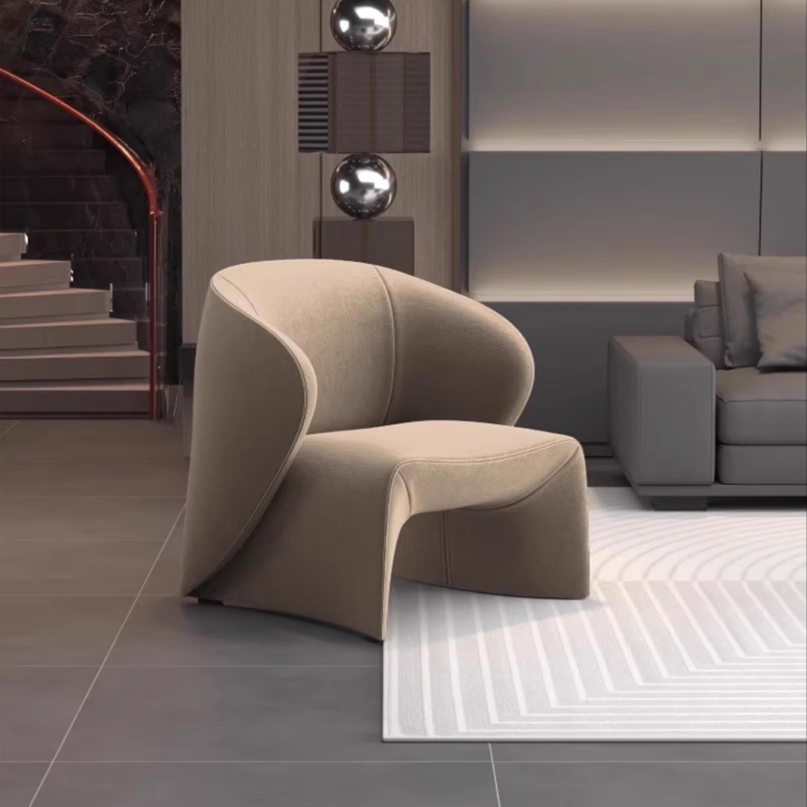 High-End Modern Single Leisure Chair Comfortable Living Room Lounge Accent Chair Casual Armchair Chair for Hotel Apartment