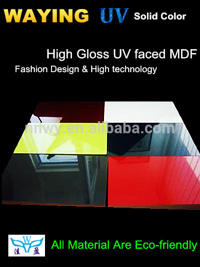 E0 Melamine High Gloss Uv Mdf Board 1220*2440mm For Decoration