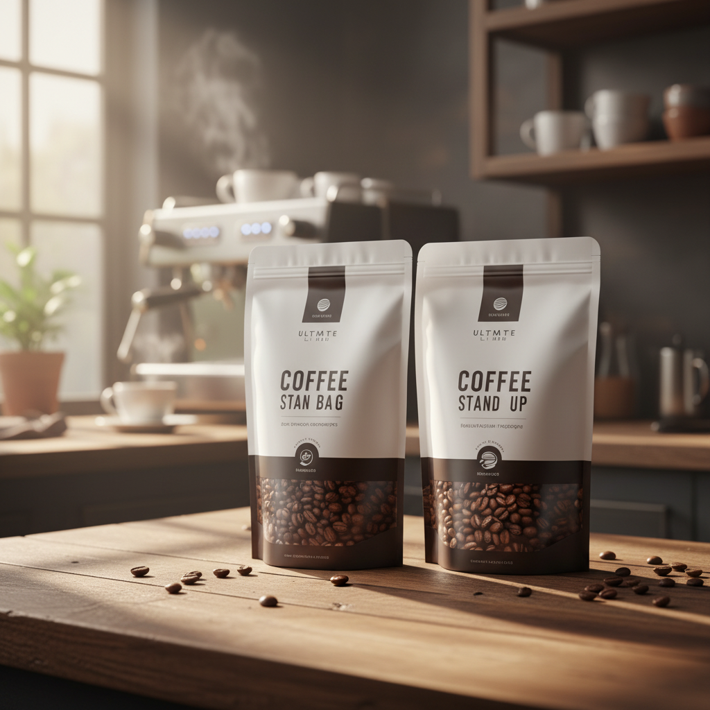 Custom  Printed Food Grade Moisture Proof Resealable Stand up Bags for Coffee Beans & Ground Coffee Freshness Preservation