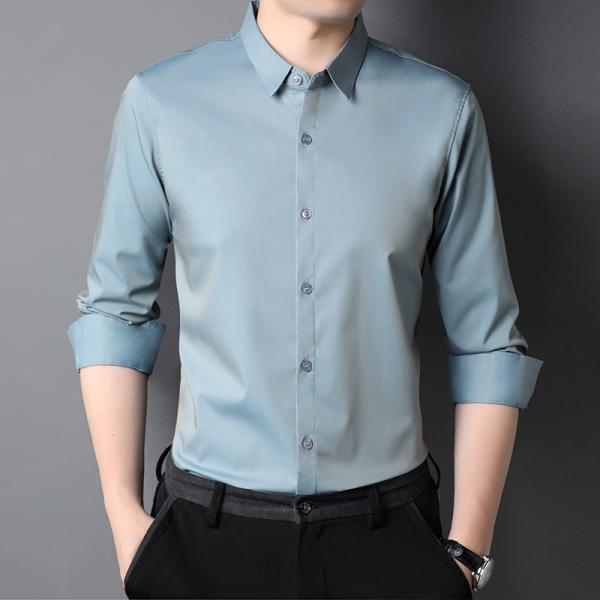 Camiseta masculina de talla grande con revestimiento de viscosa y mangas largas de algodón de poliéster