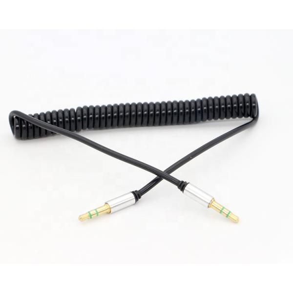 CUSTOM 1M 2M 3M Coil Spiral Spring Male to Male 3.5mm Jack Stereo Aux Audio Cable