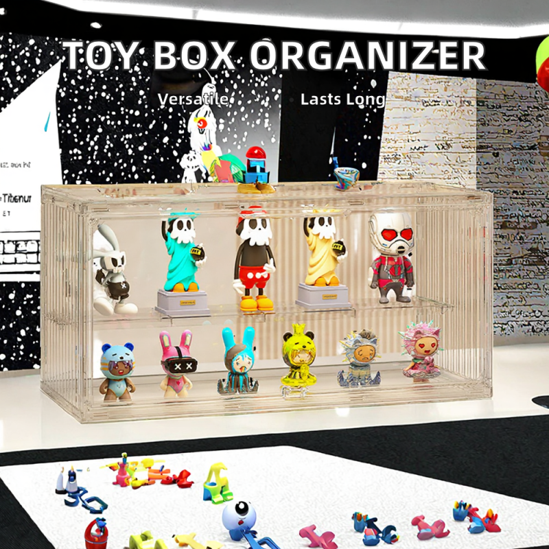 Modern Clear Acrylic Like Toy Display Box Multi-Layer Organizer for Figurines Collectibles Dust-Proof