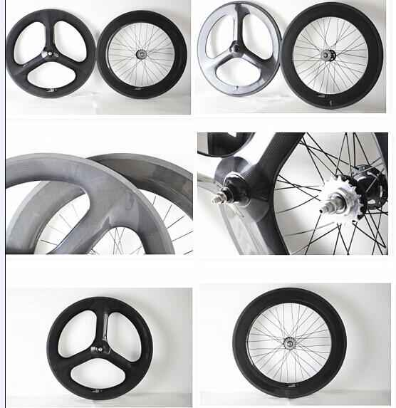 china factory directly sell track bicycle fixed gear clincher wheelsets 3-spoke&88mm wheel
