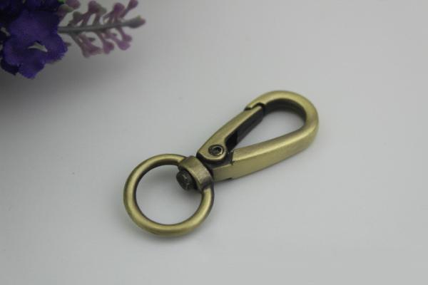 Bag accessories promotional item stock hanging gunmetal color 13 mm snap hook clip swivel with polishing