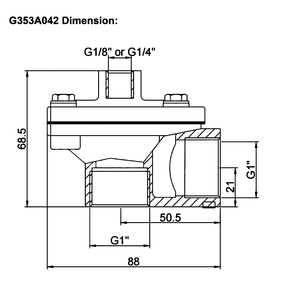 1 Inch ASCO G353A042 Threaded Solenoid Pulse Valve Fast Response Aluminium Alloy Structure