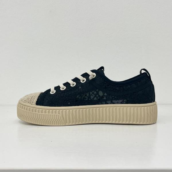 Women comfort black breathable sneakers with mesh upper espadrilles