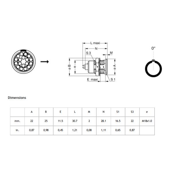 Lemo Circular Cable Connectors Elbow 3B 18pin Male Female Connector FHG.3B.318 EGG.3B.318