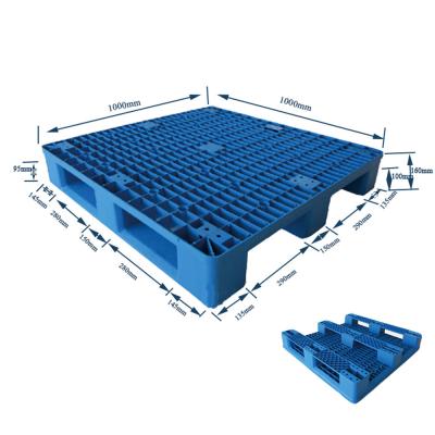 Páletes 1000x1000 de envio plásticas empilháveis para o transporte dos bens