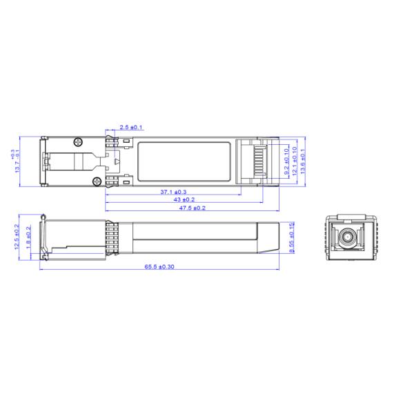 SC UPC 20km модуля Tx2.488G /Rx 9.953G 1270nm 1577nm SMF приемопередатчика XGPON ONU N1 SFP+