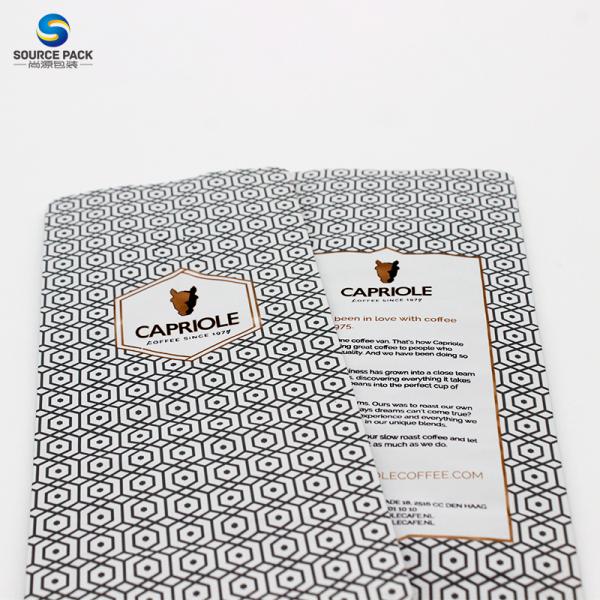 Customized Coffee Bean Packaging Bags With Flat Bottom Design