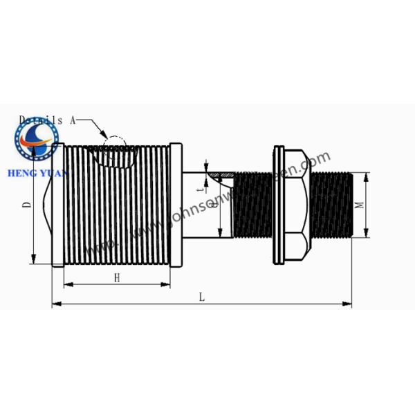 SS 316L Water Screen Filter Nozzle , Small Volume Weight Wedge Wire Strainer