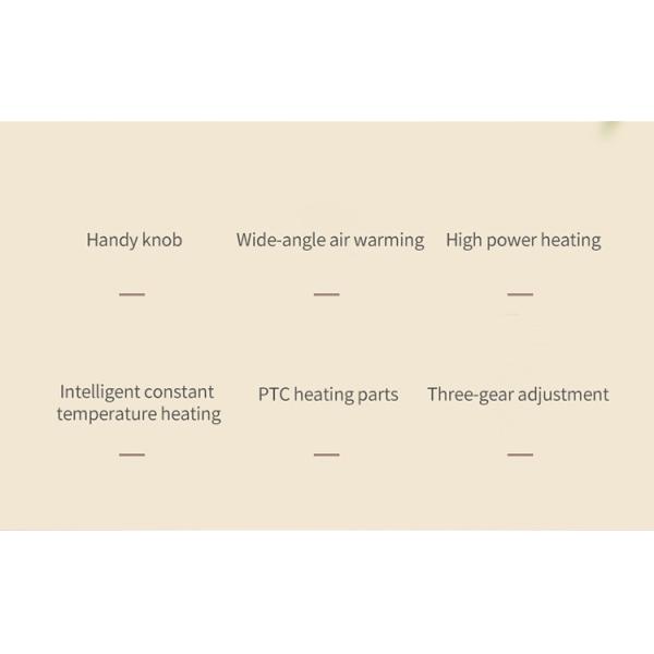 Small Mini Heater Vertical Household Heater ABS Infrared PTC Three Second Heat Heater