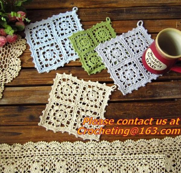 Hand made crochet doily, table cloth, Different styles of different Placemat color custom
