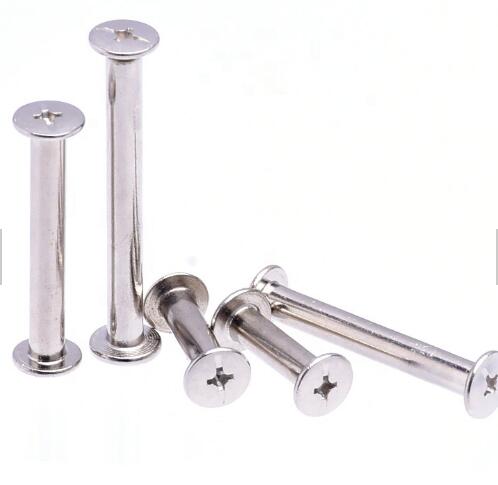 M6x30 Size Cross Head Screw Brass Aluminum Book Binding Male And Female Chicago Screw