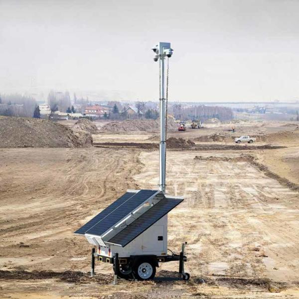 Mobile Solar Security Trailer with 6m Manual Mast for Parking Lot Monitoring