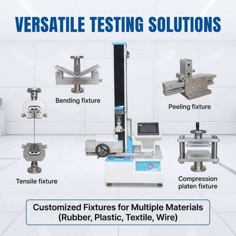 Touch Screen Single Column Tensile Tester Vertical Compression Bending Test Equipment for Packaging Bag Label