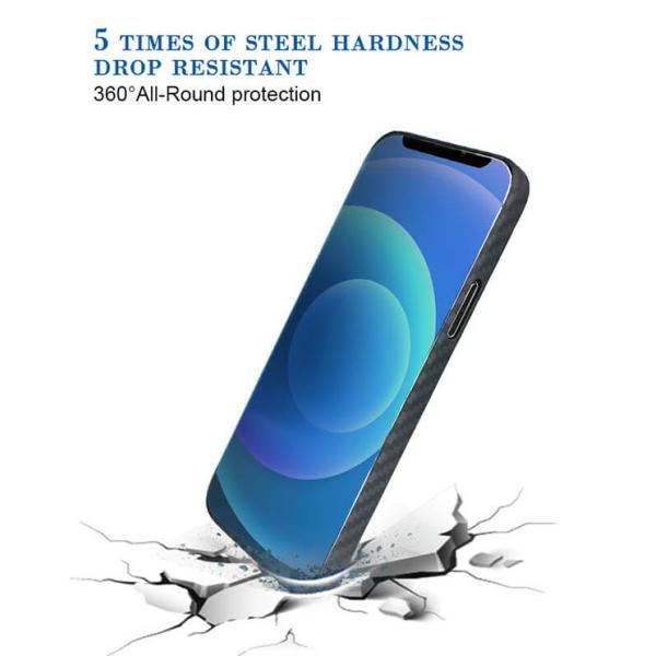 Caja plástica del teléfono de Ring Black Color Aramid Fiber para el iPhone 12 12 favorable