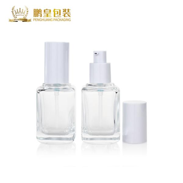 Clear 60ml Liquid Foundation Bottles Square Glass Pump Bottles