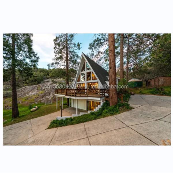 Hotel Resort Casa de contenedores prefabricada con una habitación baño cocina y puerta de paneles de sándwich en forma triangular moderna