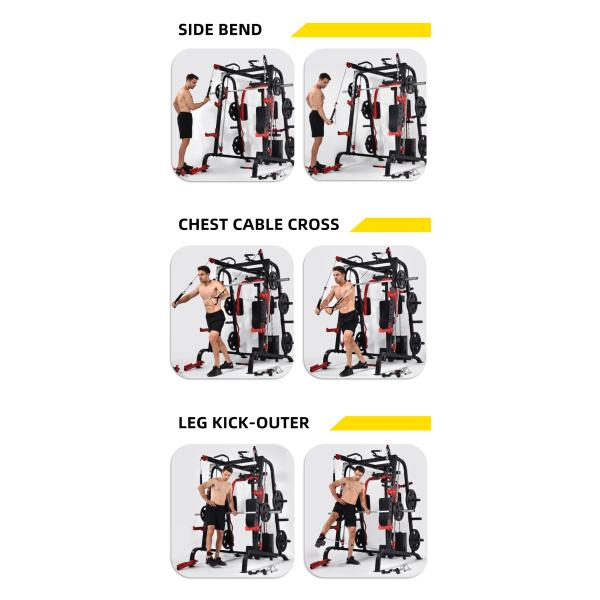 Multi Functional Smith Machine Best Fitness Equipment for Home Gym Cable Crossover