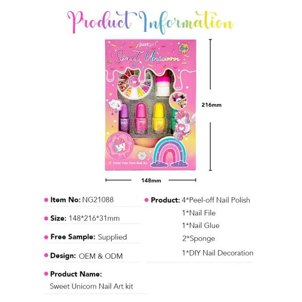 Customizable Sleek DIY Nail Art Kit Kids Nail Set Peel Off Non Toxic