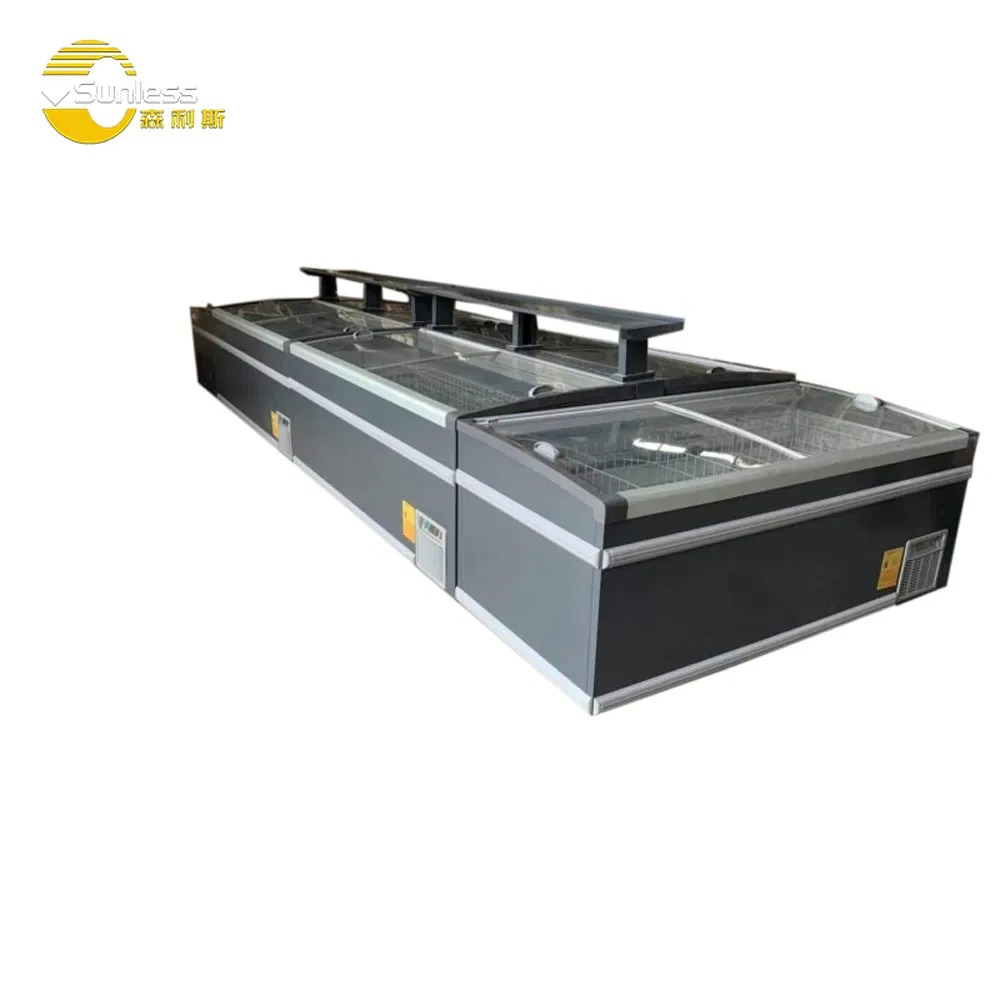 340W - 560W Combined Island Freezer Auto Defrost Ice Cream Chest Freezer Double Doors
