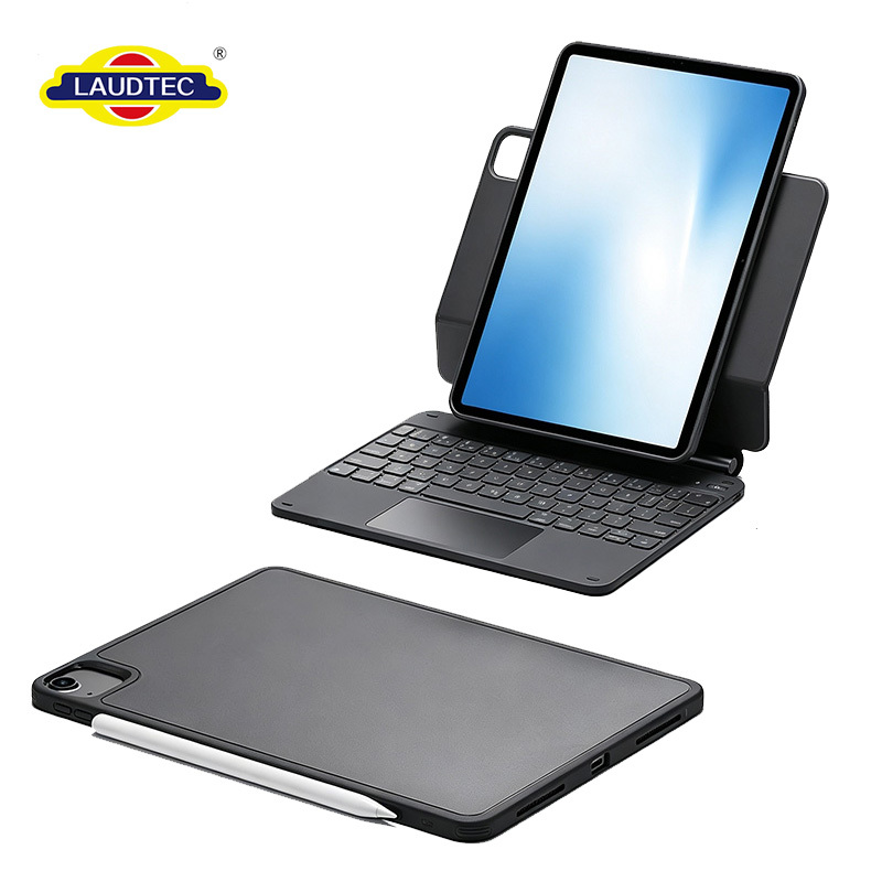 Laudtec BT Wireless Keyboard Case Touchpad for iPad Air/Pro 11 (M2/M4) 11th Gen (1st-4th Gen) Ultra Slim Adjustable Tilt