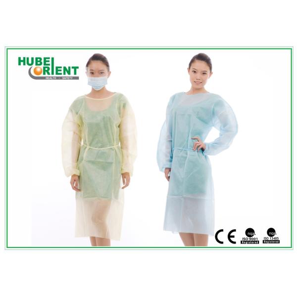 Polypropylene Long Sleeve Isolation Gown disposable Medical Lab Coat With Elastic Wrist