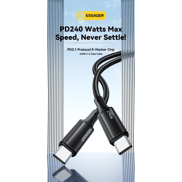 ESSAGER ES-X45 Series Quick Charge 240W USB C to USB C Cord