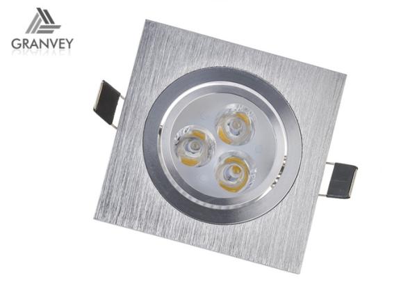 3W Square LED Recessed Ceiling Lights Aluminum Beam Angle Adjustable 92x92mm Size