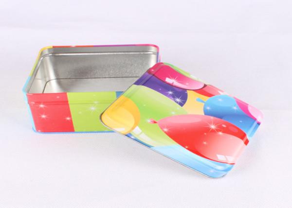 CMYK Printing Square Metal Tins , Food Grade Tinplate Material Metal Gift Box
