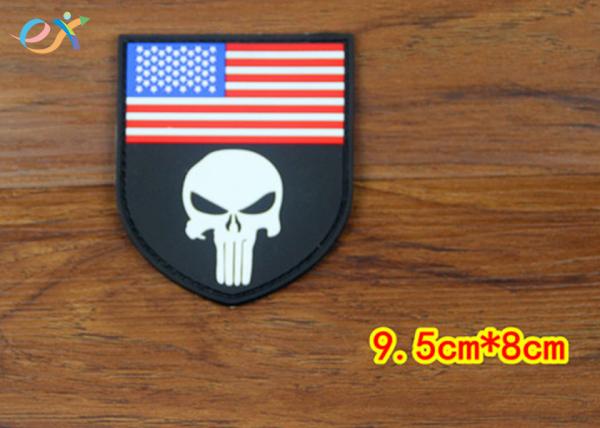 PVC 3d Rubber Patch Punisher Fluorescent Sticker Armband Waterproof Personality Epaulets