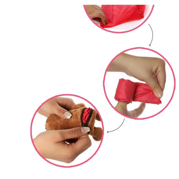 Teddy bear key chain & Animal shape dog foldable portable