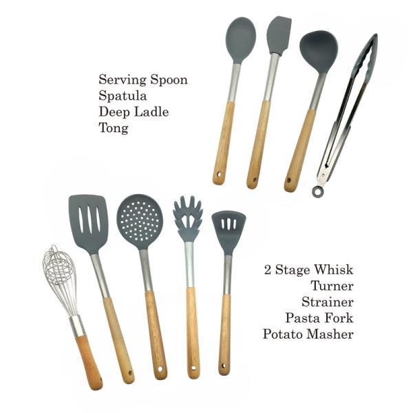 Non Fading Spatula Kitchen Tools , Non - Stick Silicone Spatula Spoon Set
