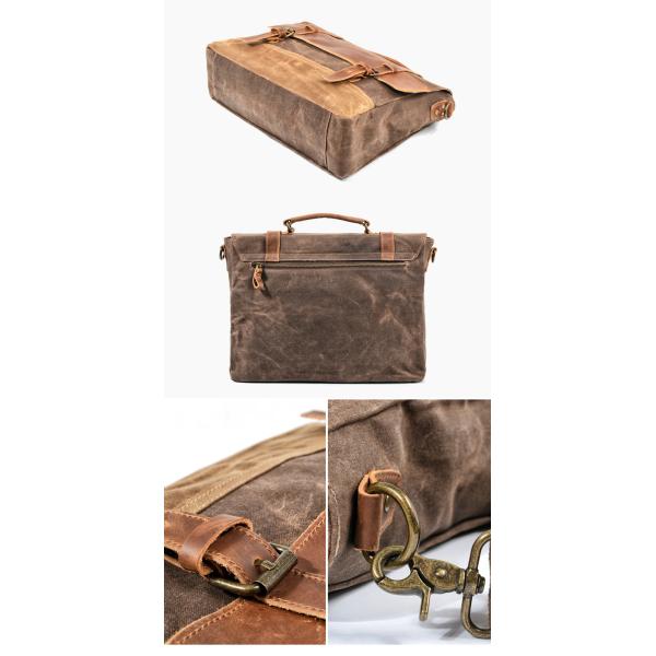 Многоразовая Antiwear сумка посыльного кожи холста, 14 дюйма навощенная сумка холста