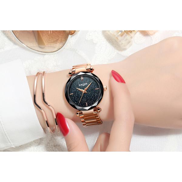 KINYUED women high quality quartz movement Stainless steel band women waterproof wrist watch