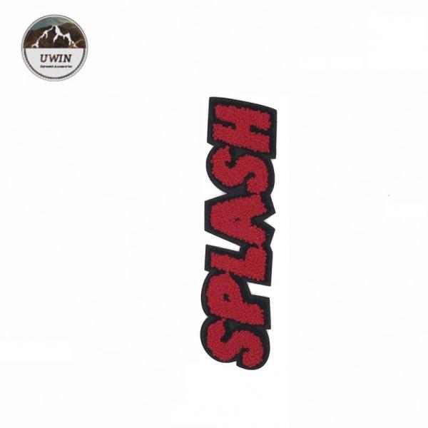 Letter Embroidered Sports Patches / Embroidery Towel Patch Customized Fabric