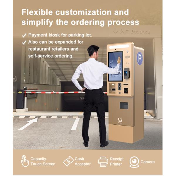 21.5 Inch Outdoor Car Parking Payment With Cash Payment QR Scanner POS Reader