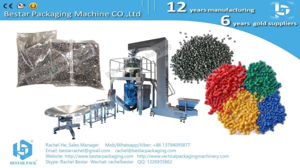 Automatic packing machine making PE gusset bag with 14 heads weigher BSTV-450AZ