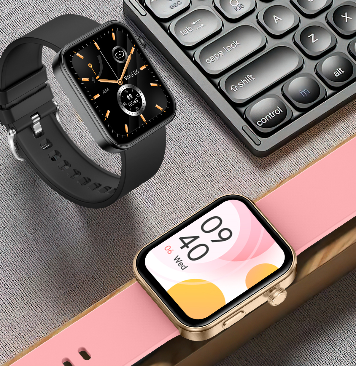 1.83inch large full touch screen digital body skin temperature sensor square dial custom gps tracking caller id HK5 smart phone calling J11 watch call function access control ladies female kids