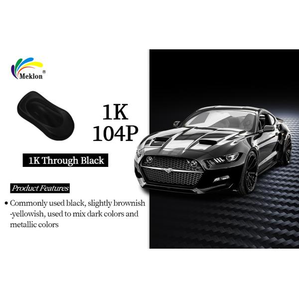 Peinture automatique acrylique brillante 1K à travers le noir: consistance avancée avec un mélange approprié