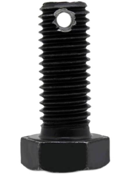Black Hex Head Bolts With A Hole on the End of Shank Grade 8.8 &.10.9 Carbon Steel
