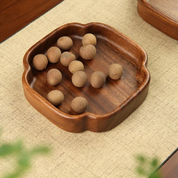 Customized Nut Box Grape Plate Serving Tray for South American Walnut Burned Printing