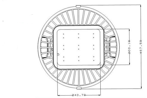2700-6500k 80 Watt IP65 Round High Bay 60 90 120 Degree