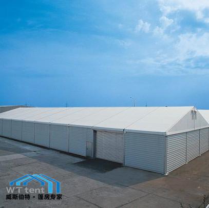Waterproof Temporary Warehouse Marquee With Steel Plates Hard Walls